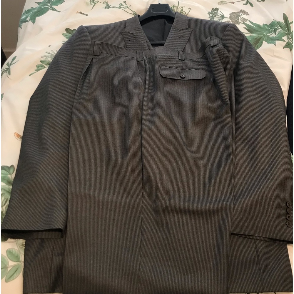 Gray pinstripe 3 piece suit